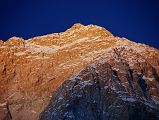 8 12 Makalu Summit Sunset From Sandy Camp Makalu summit and West Face close up at sunset from Makalu Sandy Camp (5300m).